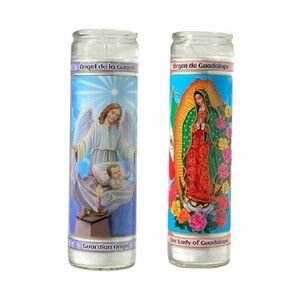 Guardian Angel and Our Lady of Guadalupe Prayer Candles